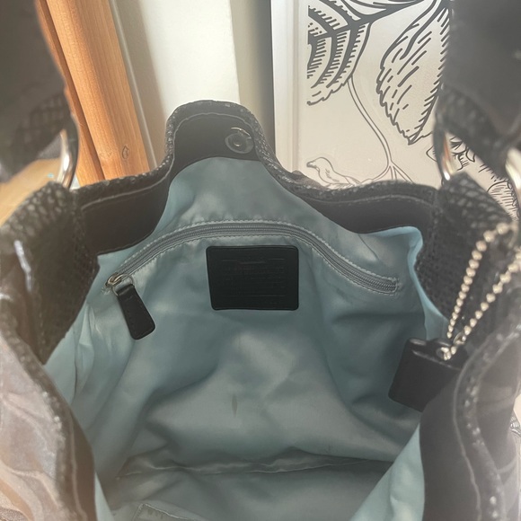 Coach Black Sateen Peyton Hobo Bag - Picture 6 of 7